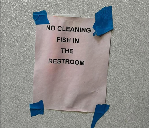 No Cleaning Fish in the Restroom