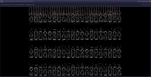 Screenshot of a very fucked up kvm output